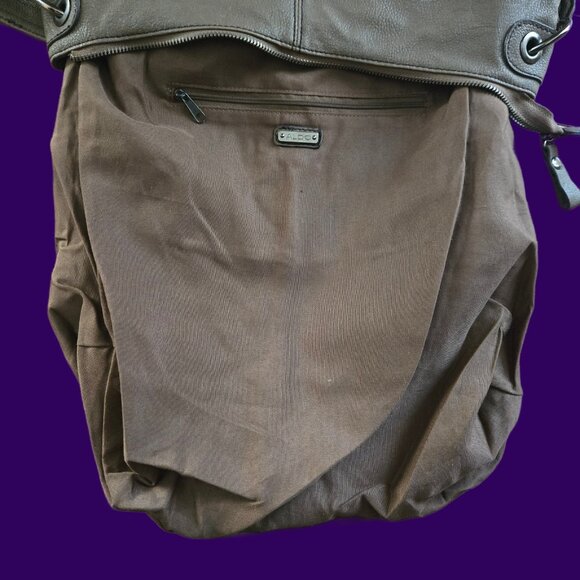 Y2K Aldo Large Crossbody Bag Suddede Gray Faux Leather Emo Indie Sleaze Grunge - Picture 13 of 13